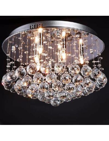 Lustre cristal 6 luminaires ciel et terre 