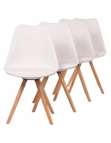 4 chaises blanches tendance scandinave cielterre-commerce