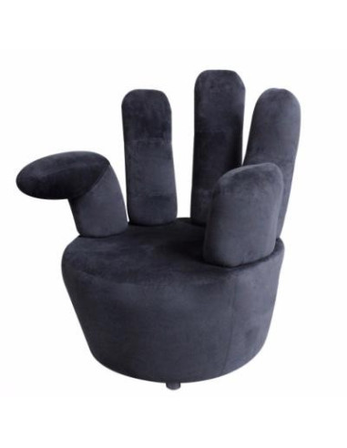 Fauteuil noir velours en forme de main fauteuil de salon