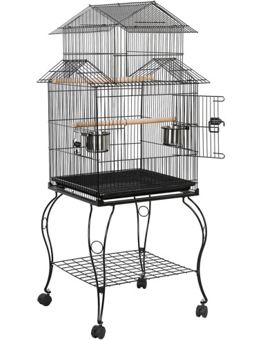 Cage oiseaux antique avec support cage perruche inséparable