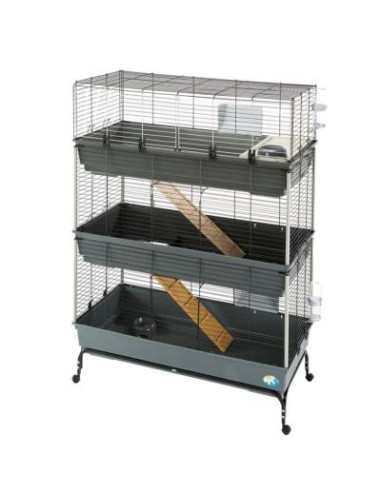 Cage rongeur 3 niveaux cage lapin cage cochon d'inde avec accessoires cielterre-commerce