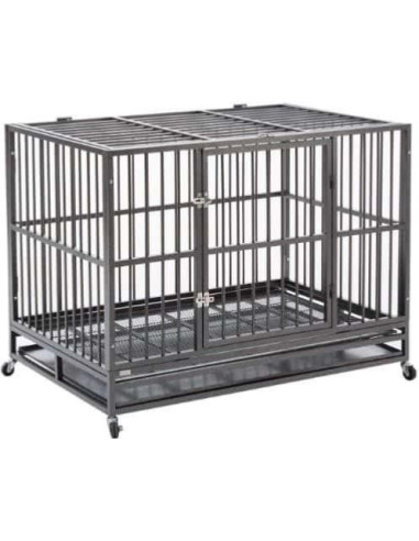 Cage mobile pratique anthracite cage chien cage chat taille 2