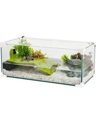 Aquaterrarium blanc 50 cm équipé aquarium tortue d'eau cielterre-commerce