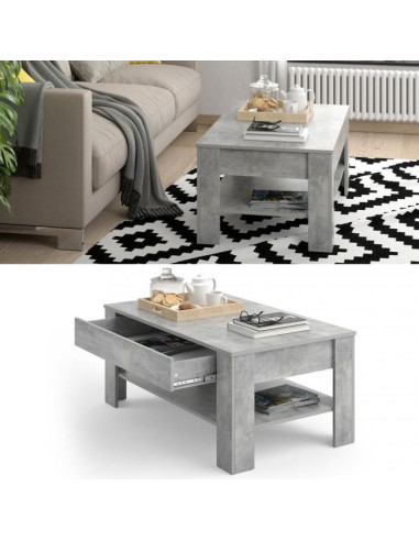 Table basse grise avec tiroir table basse avec rangement