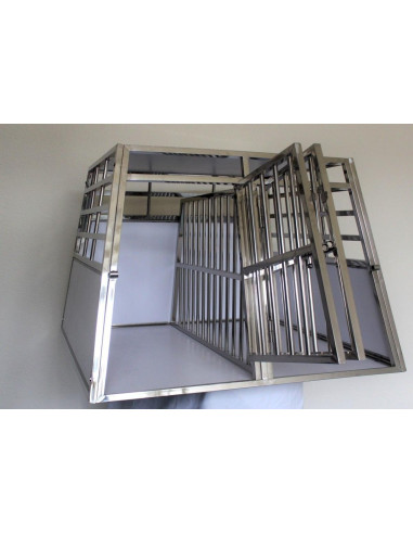 Cage de transport INOX double cage chien INOX taille 2
