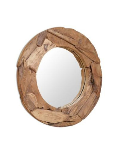 Miroir rond Teck 80 cm miroir décoratif en bois de teck