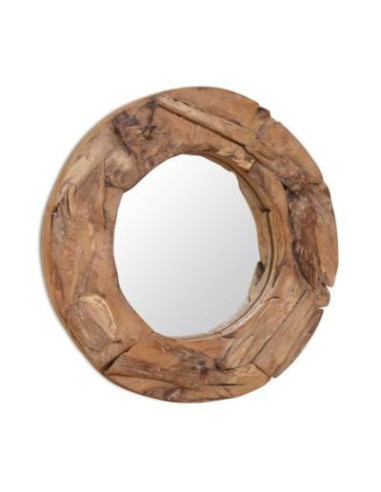 Miroir rond Teck 60 cm miroir décoratif en bois de teck 