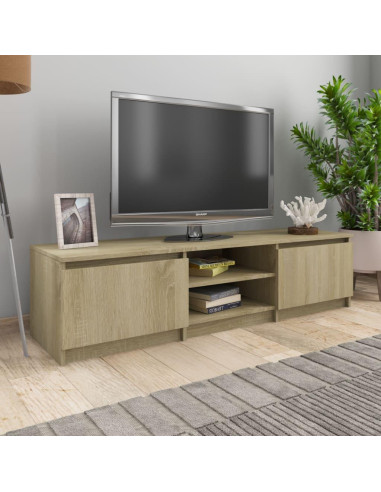 Meuble TV chêne meuble télévision avec rangement placard
