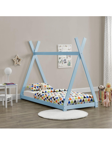 Lit montessori Tipi 90x200 cm bleu lit enfant avec sommier