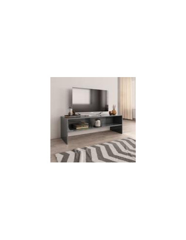 Meuble TV spacieux 120 cm gris brillant meuble télévision