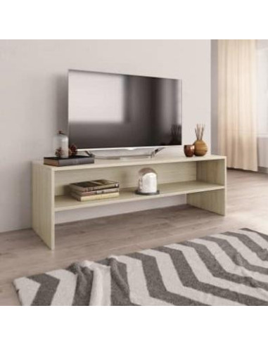 Meuble TV spacieux 120 cm chêne meuble télévision
