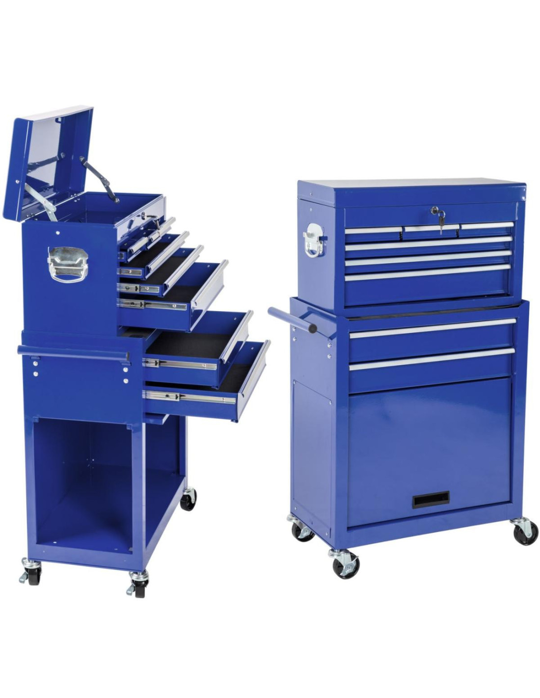 Servante d'atelier spacieuse bleu 8 tiroirs Chariot à Outils Caisse - Ciel  & terre