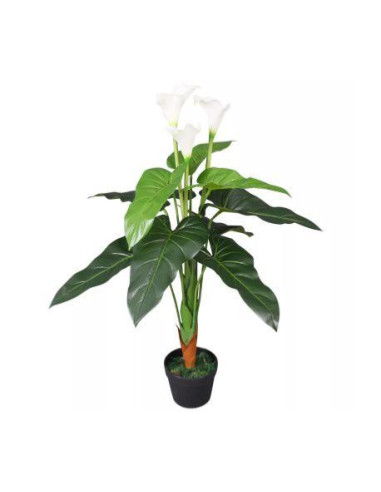 Lis artificiel 86 cm blanc plante artificielle avec pot