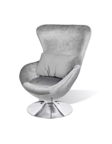 Fauteuil design argenté pied chrome fauteuil confortable