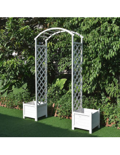 Arche de Jardin Pergola de Jardin Contemporain Aluminium - Vases et Pots de  Fleurs