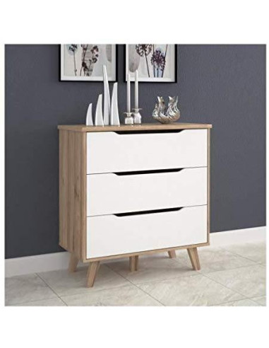 Commode 3 tiroirs scandinave commode chambre meuble