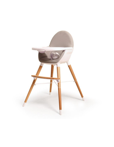 Chaise haute bébé scandinave évolutive grise et blanche
