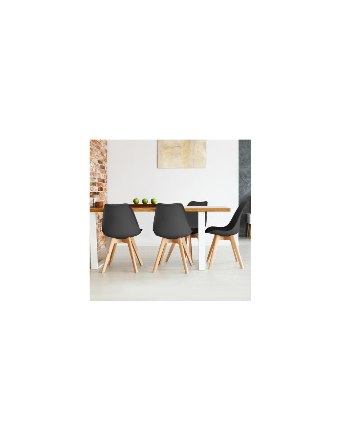 Lot 4 chaises noires contemporaine chaise salle à manger - Ciel & terre