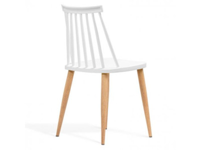 Lot 4 chaises blanches scandinave chaise salle à manger - Ciel & terre