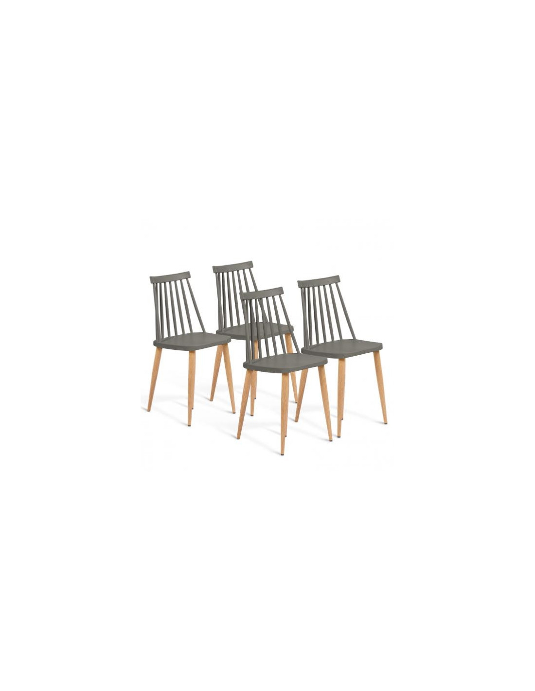 Lot 4 chaises grises scandinave chaise salle à manger - Ciel & terre