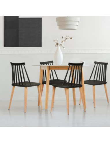 Lot 4 chaises noires contemporaine chaise salle à manger