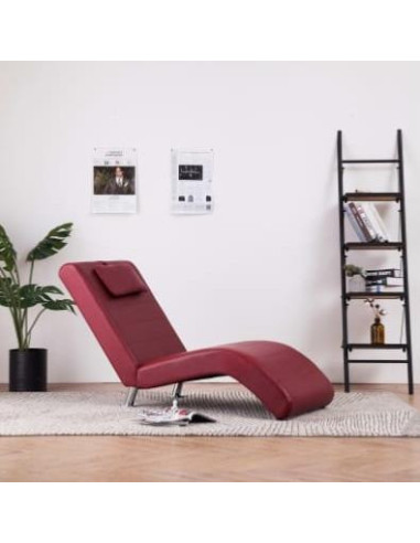 Chaise longue relaxation bordeaux design fauteuil salon