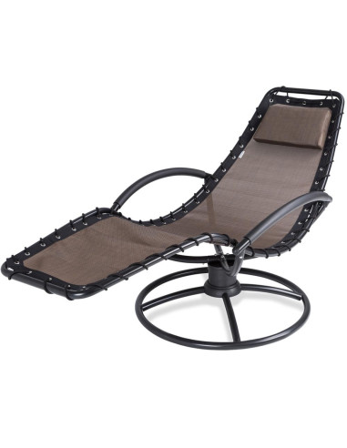 Chaise longue confortable ergonomique moka acier laqué