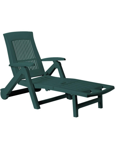 Chaise longue en PVC vert Bain de soleil transat PVC 