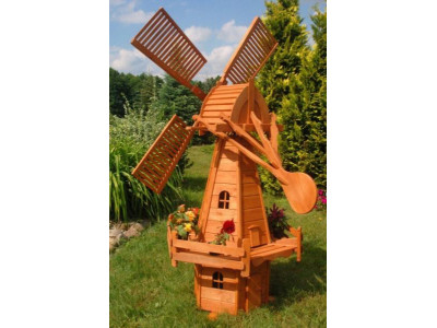 Moulin à vent 115 cm Moulin vent décoratif Décoration de jardin bois - Ciel  & terre