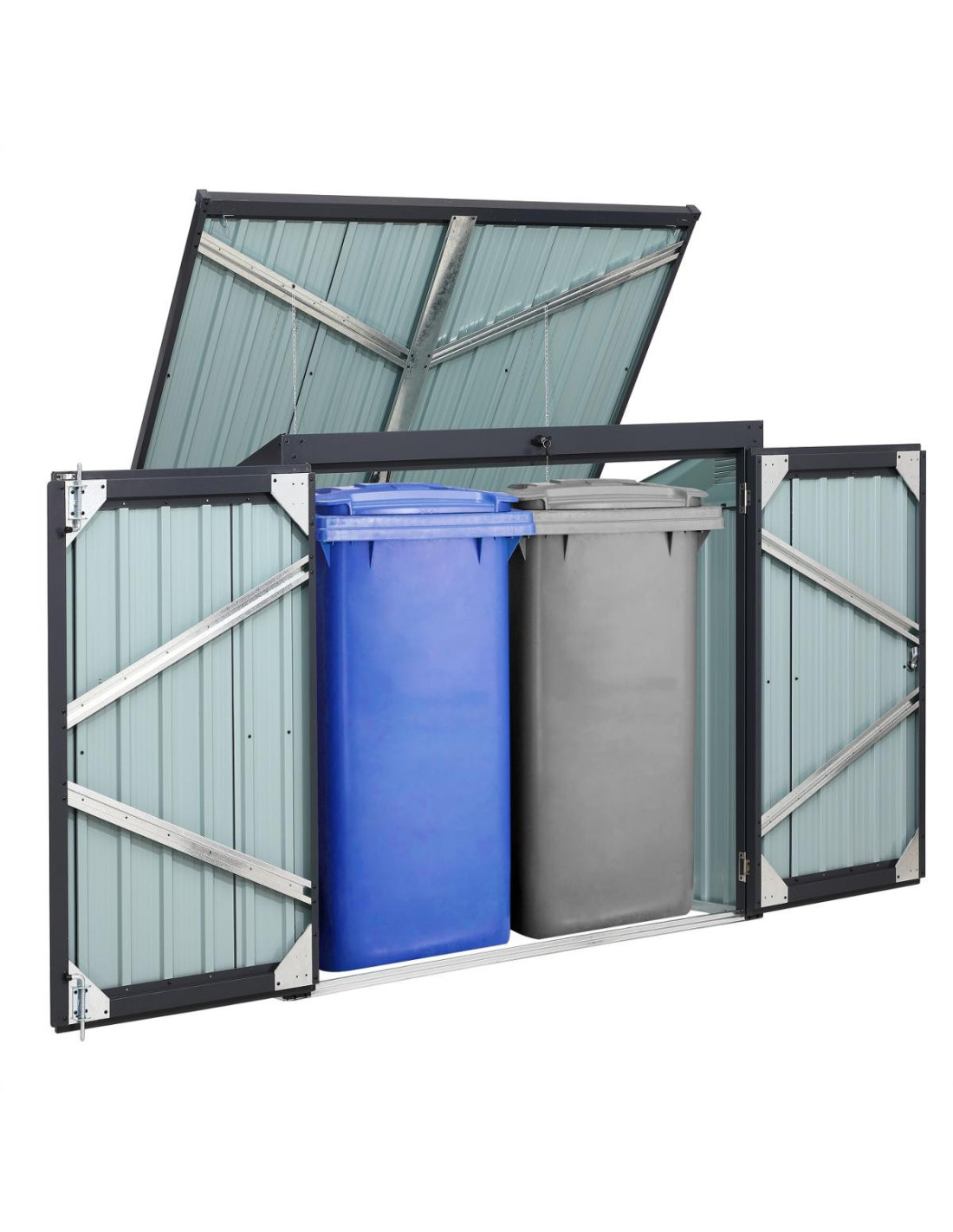 Cache poubelle aluminium: permet le rangement de vos poubelles et  conteneurs et de les cacher