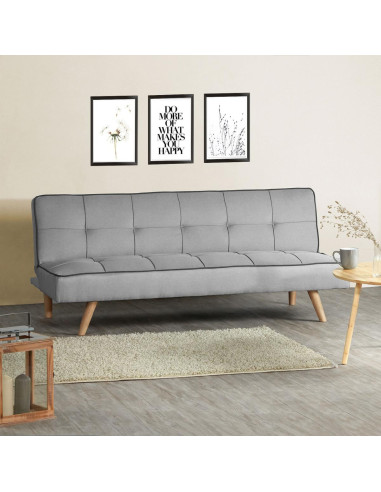 Canapé lit convertible sofa gris canapé de salon en tissu 