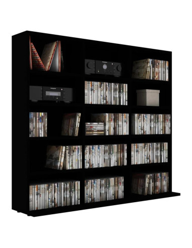 Meubles CD, DVD Meuble de rangement 45 CD en bois teinte Noir - Cdiscount  Maison