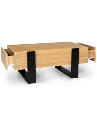 Table basse style industriel table de salon rectangulaire