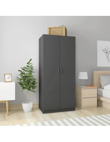 Armoire grise armoire avec étagère et penderie chambre
