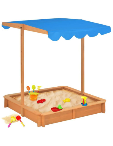Bac sable avec toit inclinable réglable bac sable enfant