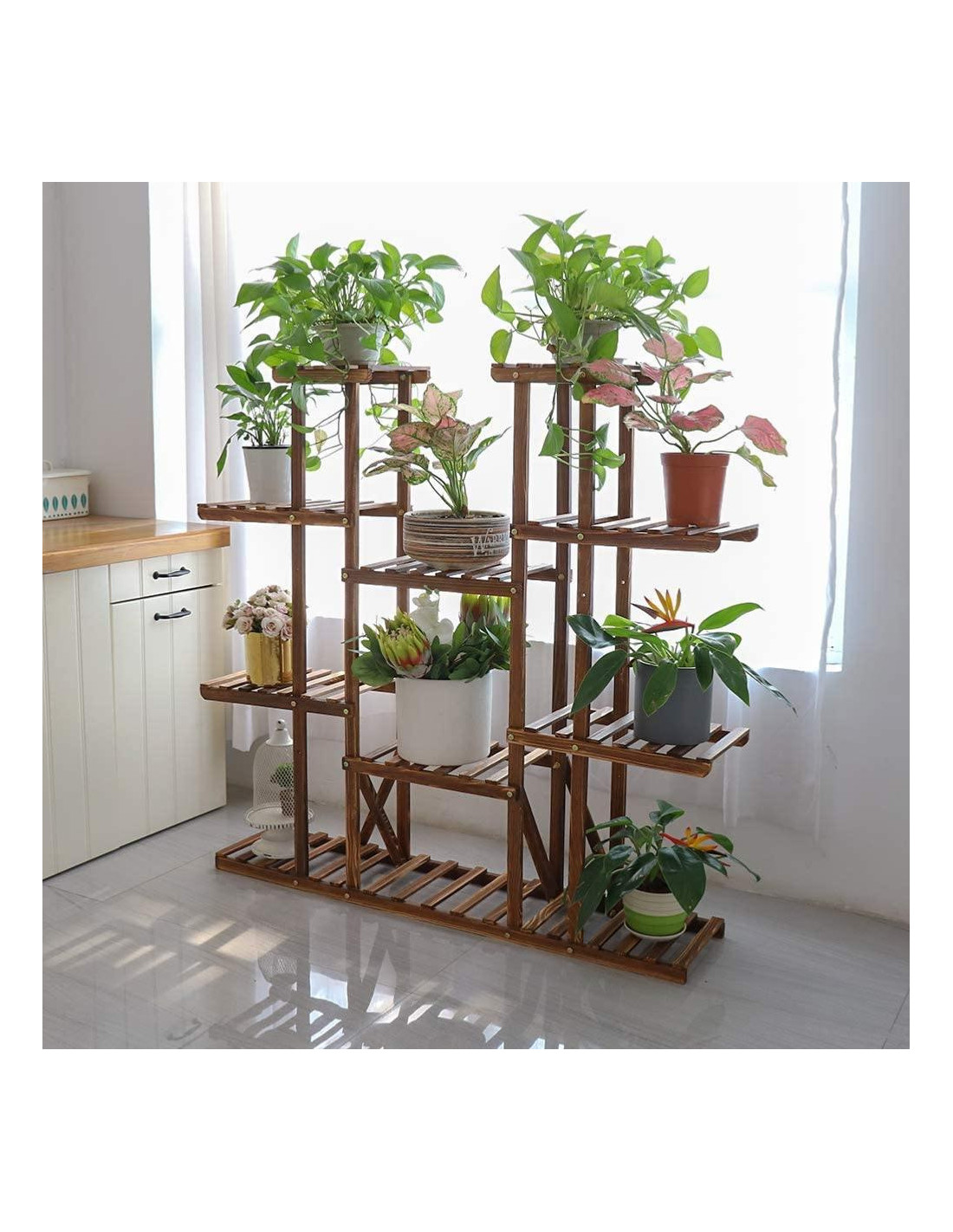 Étagère plantes 11 tablettes Support plantes intérieures Support pots -  Ciel & terre