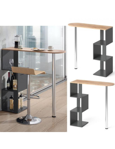Table de bar anthracite design table haute de cuisine