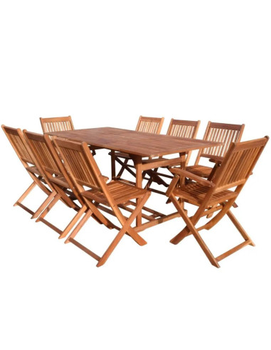 Salon jardin acacia massif 8 chaises 1 table salon en bois