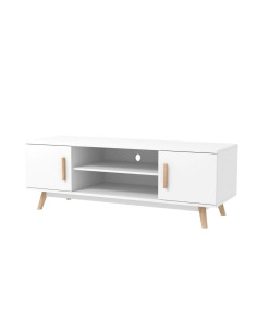 Meuble bas de télévision Falefa 06, couleur : blanc - 51 x 159 x