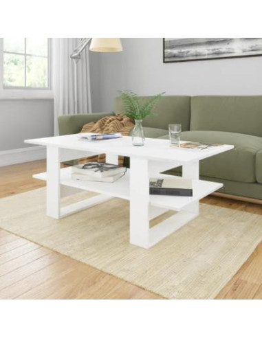 Table basse moderne blanche table basse avec étagère