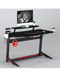 Table de gaming ergonomique 120 cm bureau gamer de jeu - Ciel & terre