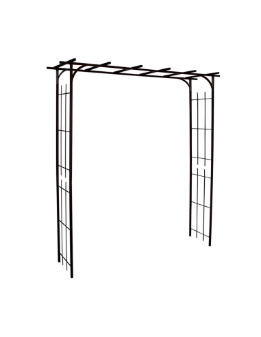 Arche de jardin avec treillis 187 cm fer vieilli marron Ciel terre