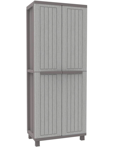 Armoire de jardin grise 2 portes avec étagères de jardin