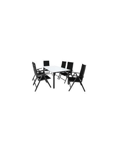 Table à Manger de Jardin Chillvert Nápoles Aluminium 170x96,5x75 cm Beige  pour 6 Personnes