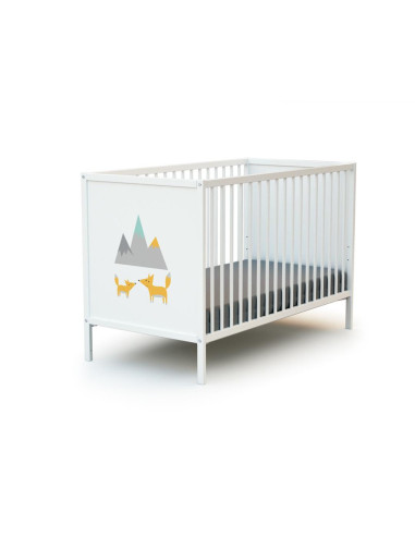 Lit bébé 60x120 cm Moderne foret lit avec sommier réglable