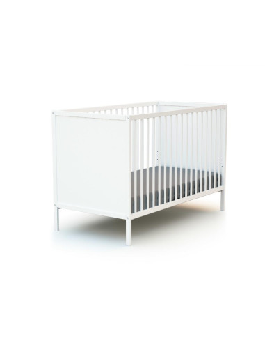 Lit bébé 60x120 cm Moderne blanc lit avec sommier réglable