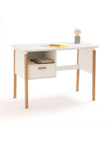 Bureau scandinave décor chêne - Largeur 110 cm - table pour enfant