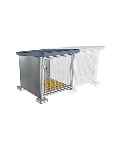 Box d'attente avec toit et plancher cage chien solide extérieur