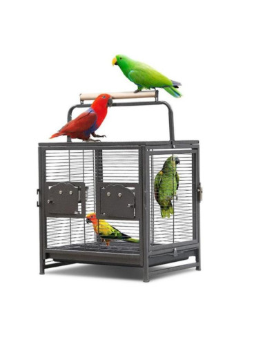 Cage transport perroquet anthracite cielterre-commerce