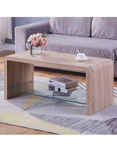 Table basse avec plateau verre tendance table basse design